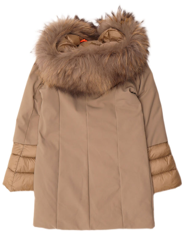 Roberto Ricci Designs Polstret frakke med hætte til piger 15-16 år Beige Nylon