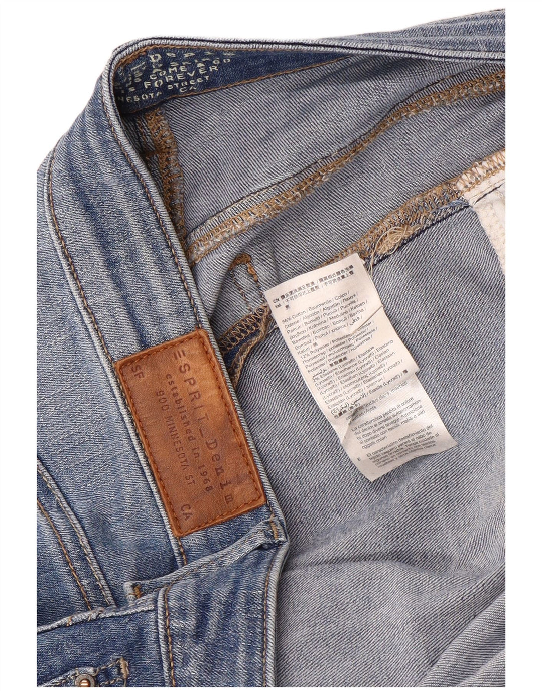 Esprit Dame Denim Nederdel W34 Stor Blå Bomuld