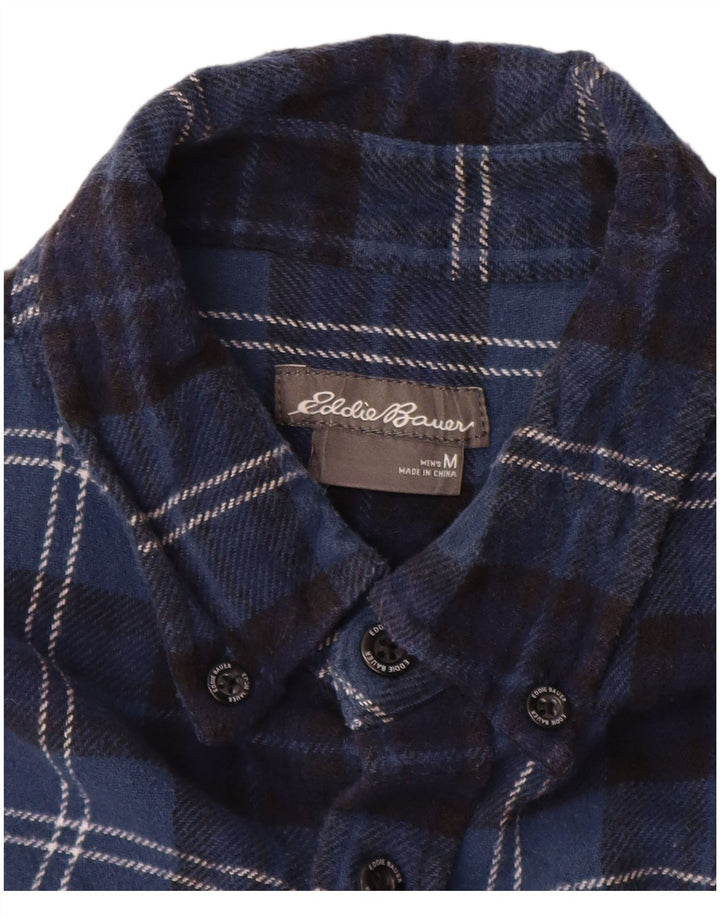 Eddie Bauer Herre Flanellskjorte Medium Navyblå Ternet Bomuld