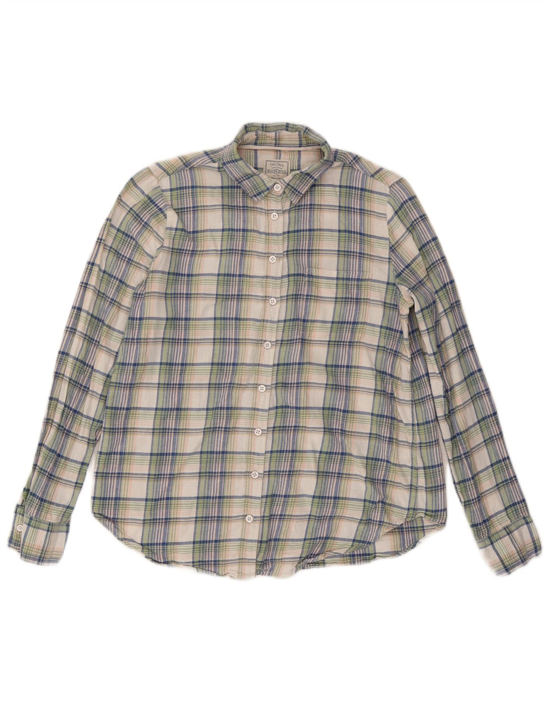 Fat Face Dame Classic Fit Flanell Shirt UK 12 Medium Multicolored Check