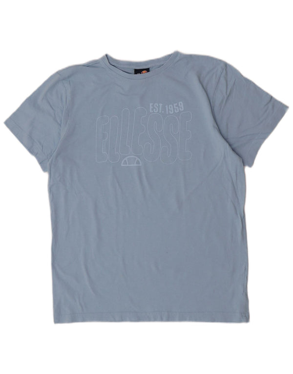 Ellesse Dame Relaxed Fit Grafisk T-Shirt Top UK 10 Small Blue