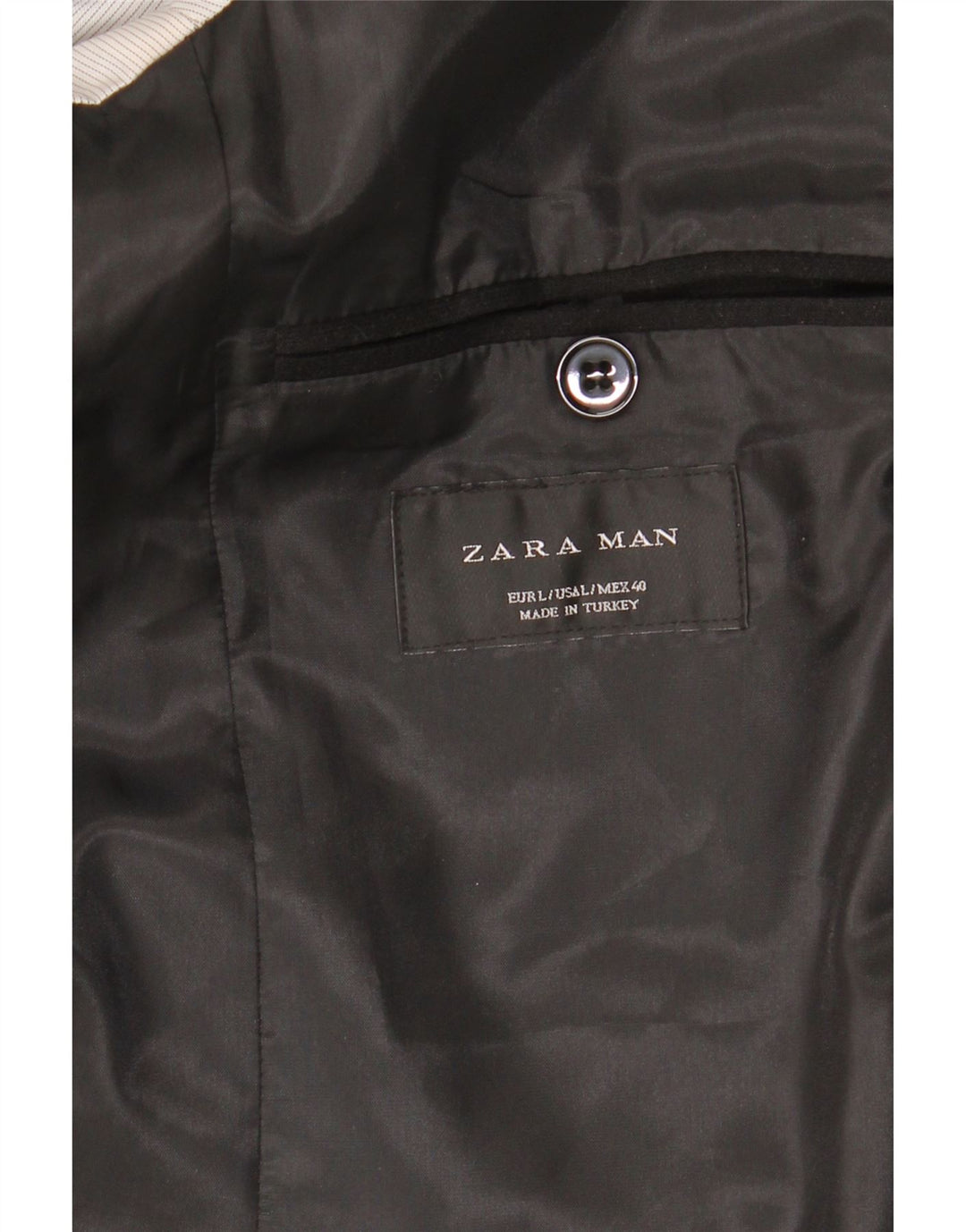 ZARA Mens 1 Button Blazer Jacket UK 40 Large Black Colourblock Polyester Vintage Zara and Second-Hand Zara from Messina Hembry 