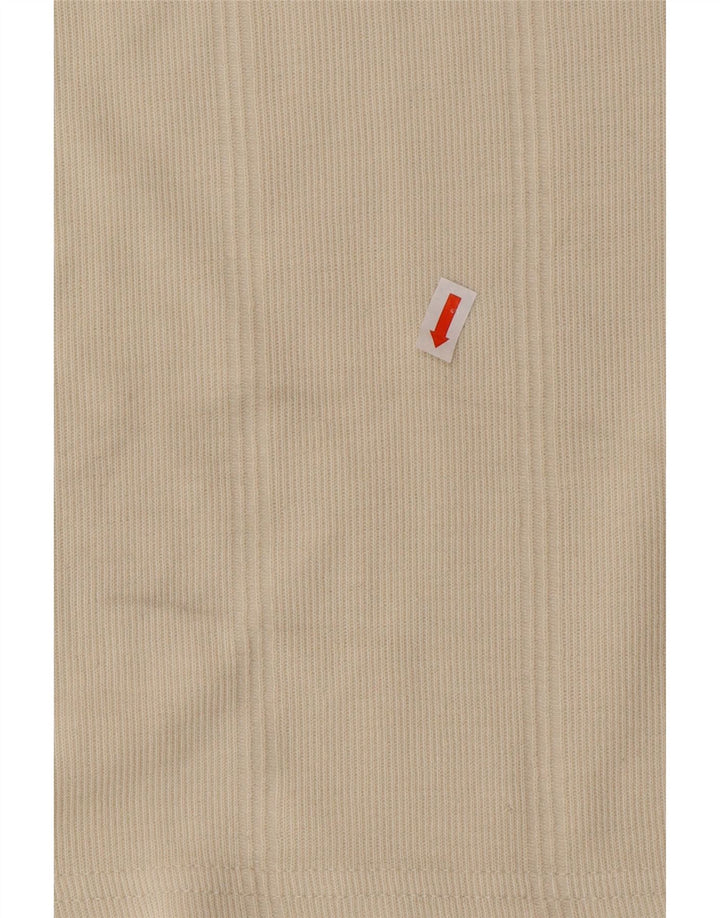 ADIDAS Herre T-Shirt Top UK 40/42 Medium Beige Bomuld