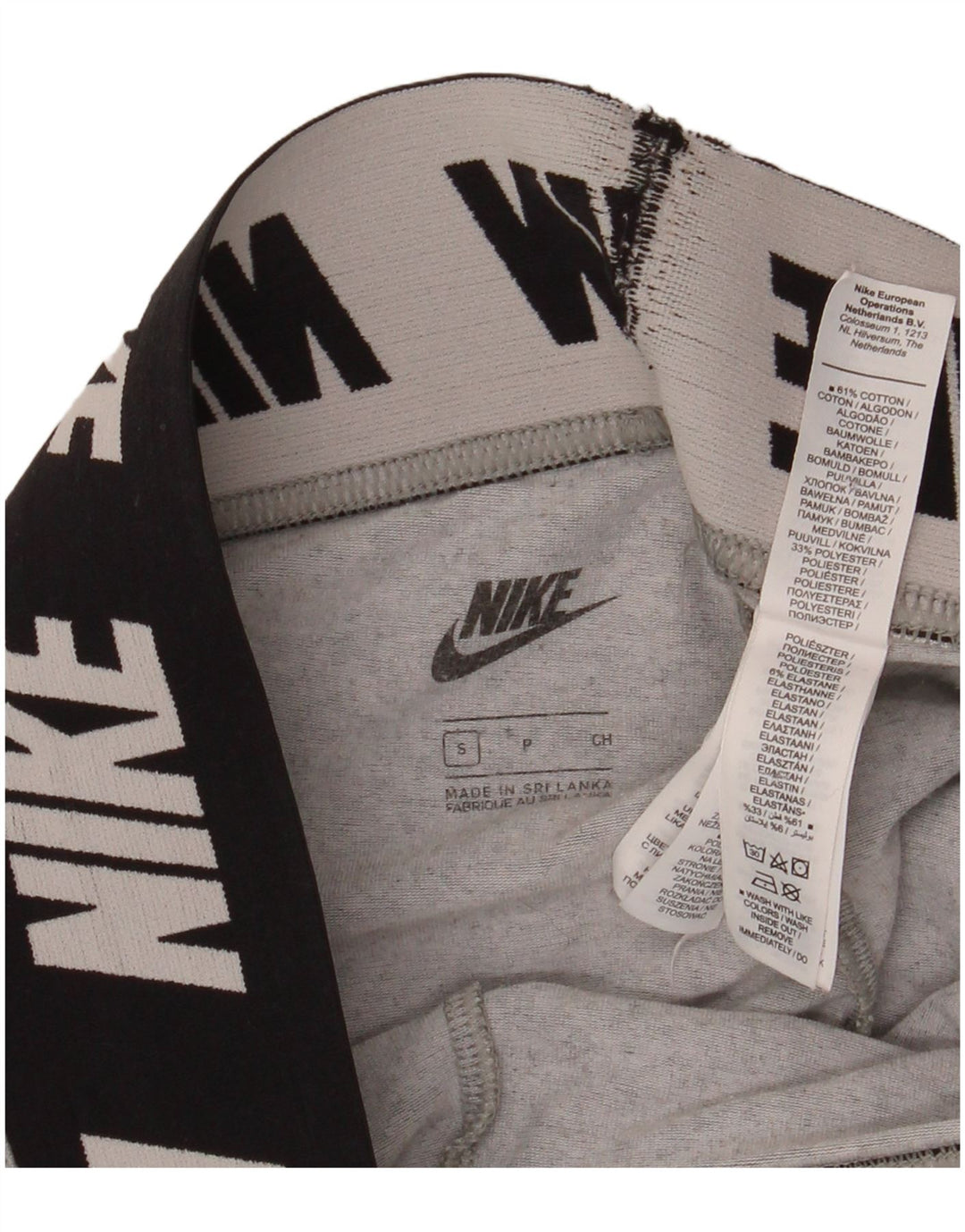 Nike Dame Grafiske Leggings UK 10 Small Grey Bomuld