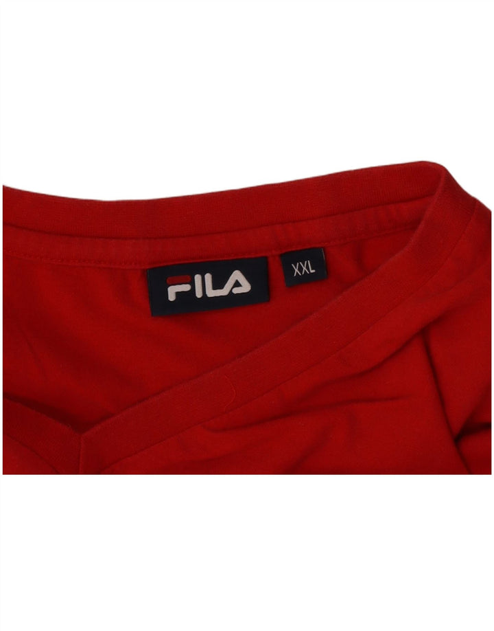 Fila Herre T-Shirt Top 2XL Rød