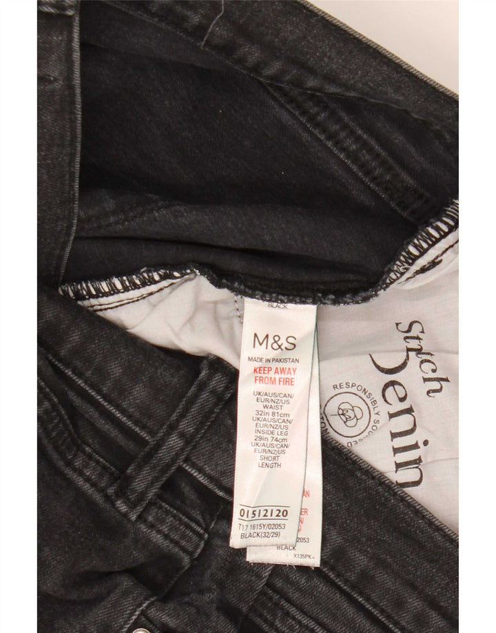 Marks & Spencer Skinny Jeans til mænd W32 L29 sort bomuld