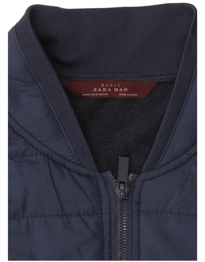 ZARA Polstret Gilet til mænd UK 38 Medium Navy Blue