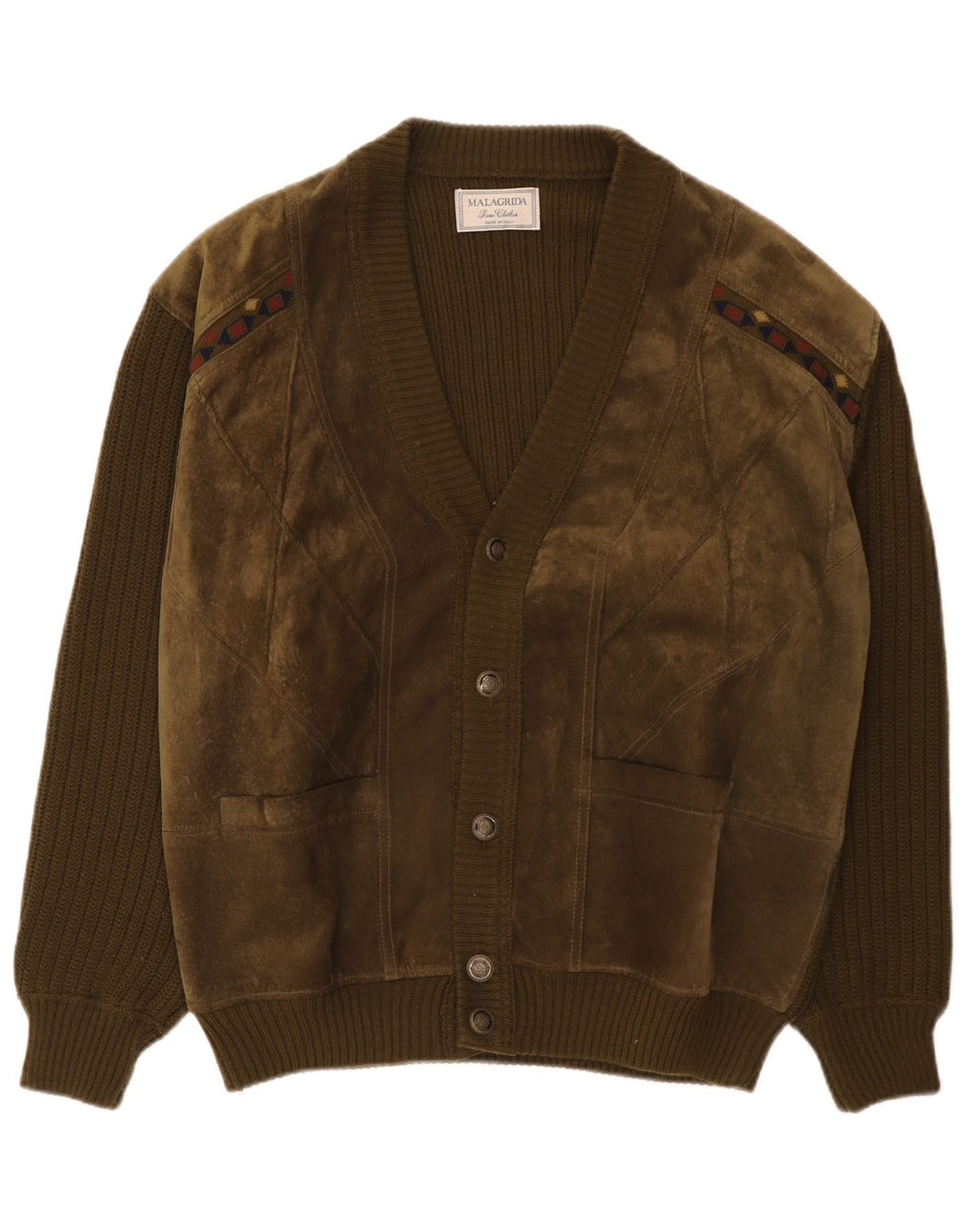Malagrida Herre Ruskind Cardigan Sweater XL Grøn