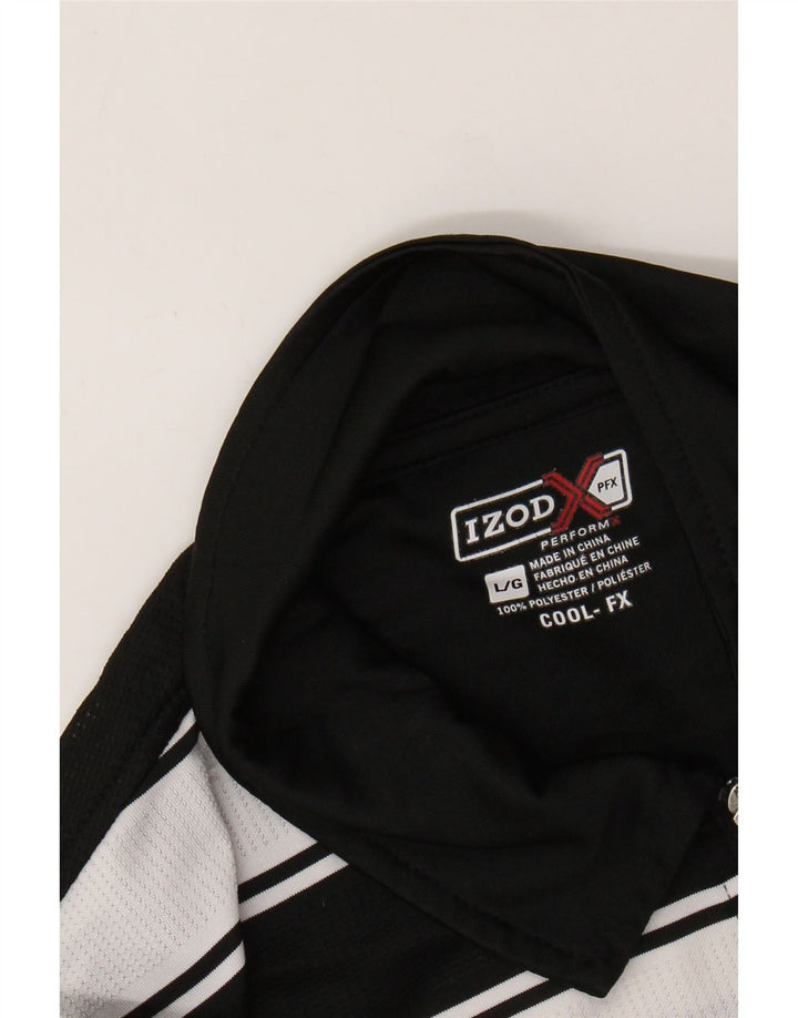 IZOD Rugby Polo Shirt til mænd Stor sort stribet polyester