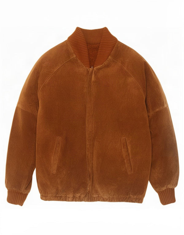 Vintage herre ruskind sherpajakke IT 54 2XL Brun