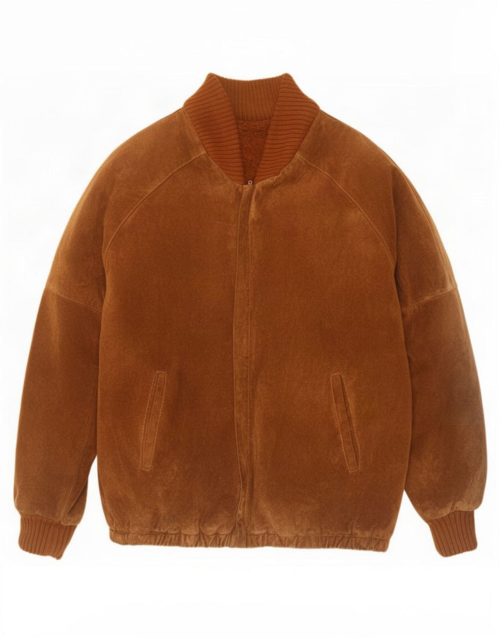 Vintage herre ruskind sherpajakke IT 54 2XL Brun