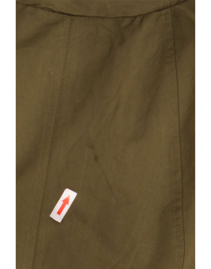 Zara Dame Hætte Vindjakke UK 14 Medium Khaki Polyester