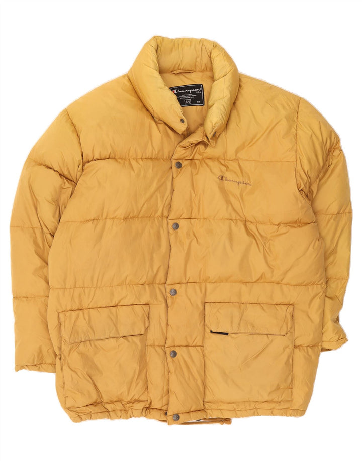 CHAMPION Mens Oversized Padded Jacket UK 38 Medium Yellow Vintage Champion and Second-Hand Champion from Messina Hembry 