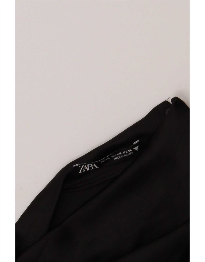 Zara Dame Bluse Top UK 20 2XL Sort