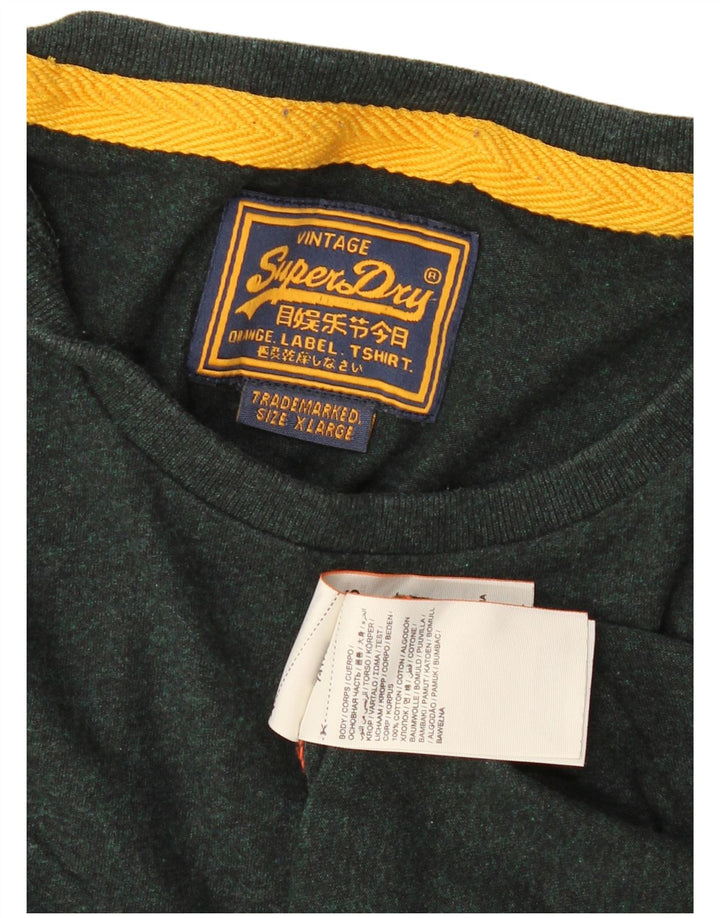 Superdry T-shirt top til mænd XL Grøn bomuld