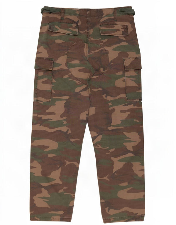 Vintage Herre Regular Cargo Bukser Large W38 L32 Brun Camouflage Bomuld