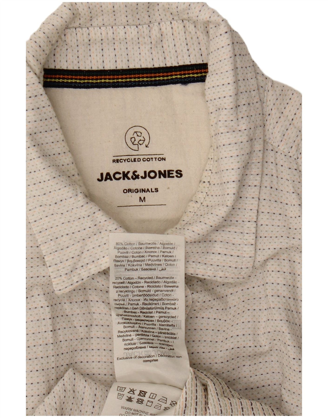 Jack & Jones Kortærmet Herreskjorte Medium Off White Plettet bomuld