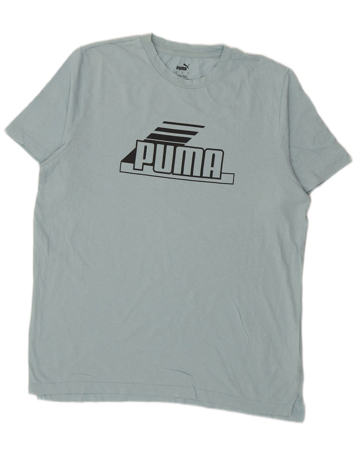 Puma Herre grafisk T-shirt Top Stor turkis bomuld