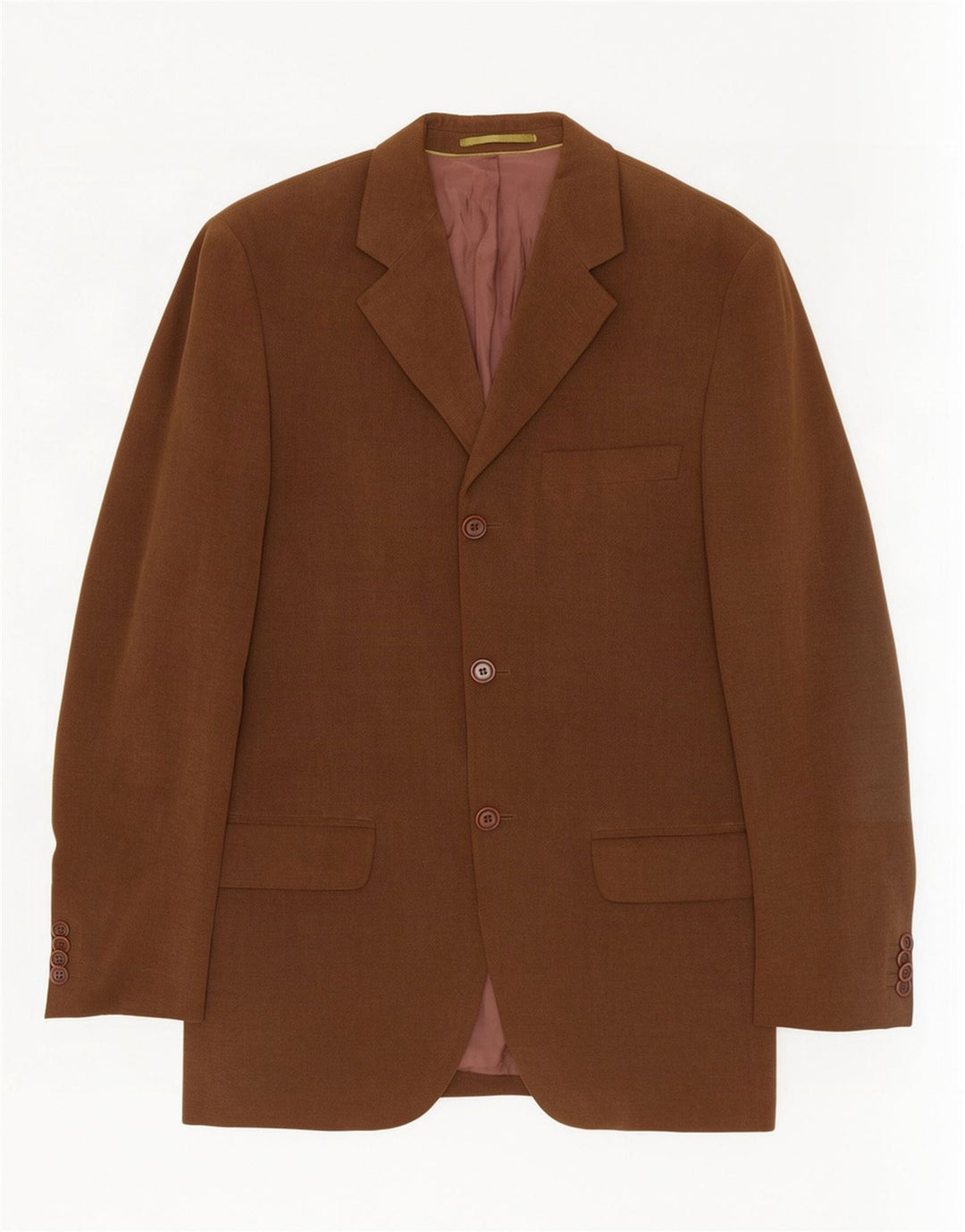 Massimo Dutti Herre 3-knaps blazerjakke EU 46 Lille brun bomuld