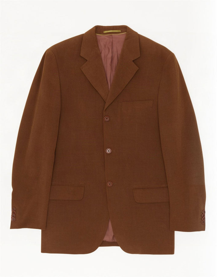 Massimo Dutti Herre 3-knaps blazerjakke EU 46 Lille brun bomuld