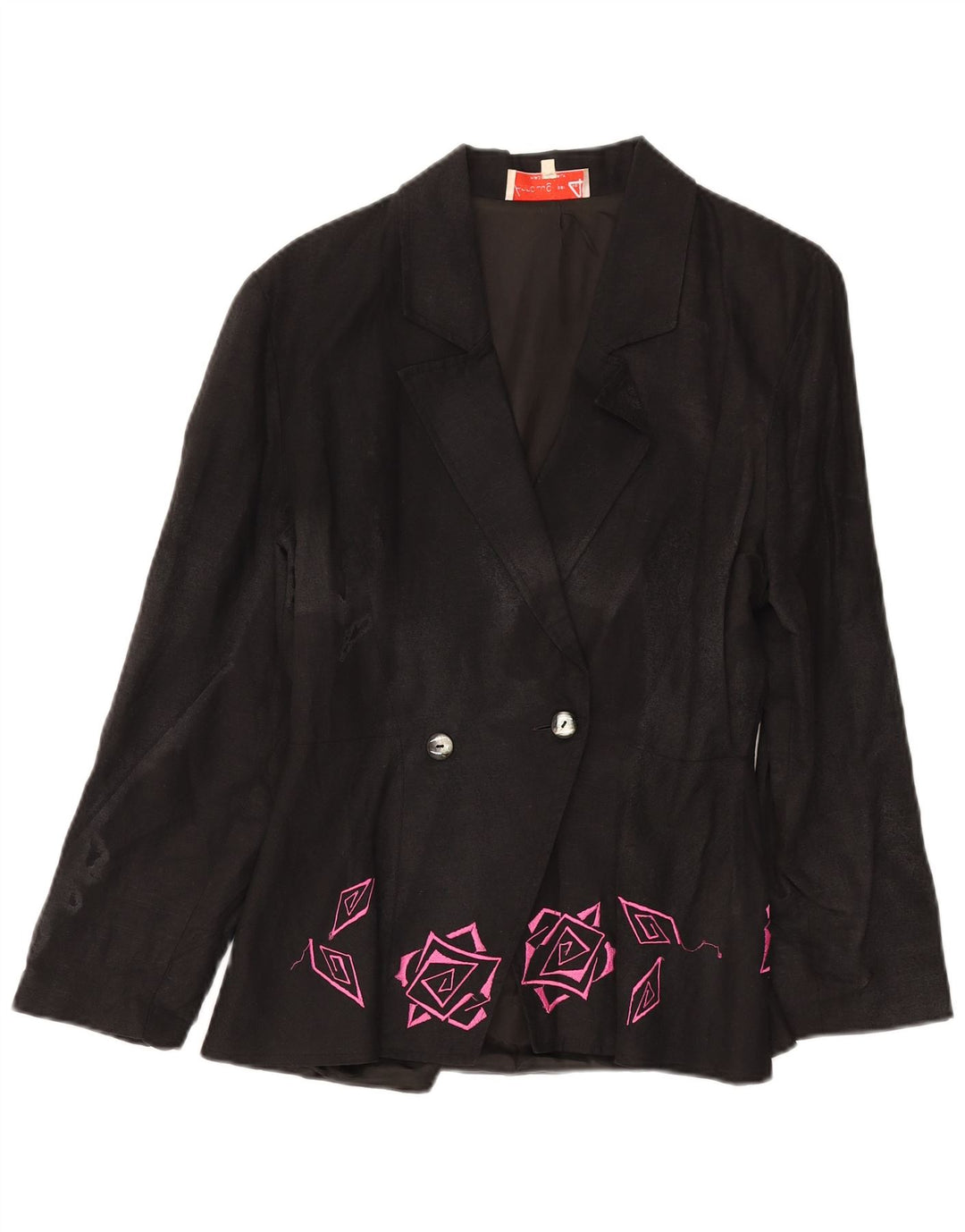 Anna Lugli Dame Dobbeltradet Blazer Jakke IT 42 Medium Sort Floral