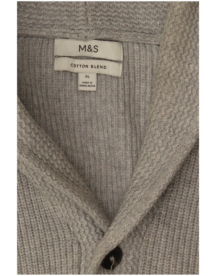 Marks & Spencer Herre Cardigan Sweater XL Grå Bomuld