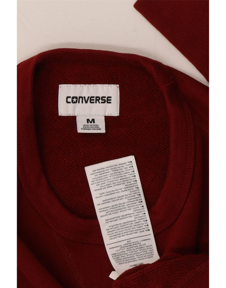 CONVERSE Mens Sweatshirt Jumper Medium Burgundy Cotton Vintage Converse and Second-Hand Converse from Messina Hembry 