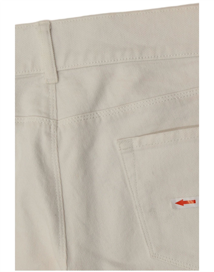 Benetton Dame Denim Hot Pants W32 Large Off White