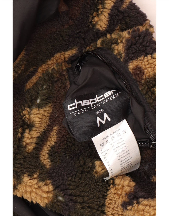 KAPITEL Herre Fleece Vendbar Jakke UK 38 Medium Khaki Camouflage