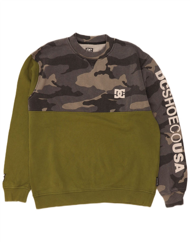 DC Herre Grafisk Sweatshirt Jumper Stor Grøn Camouflage Bomuld