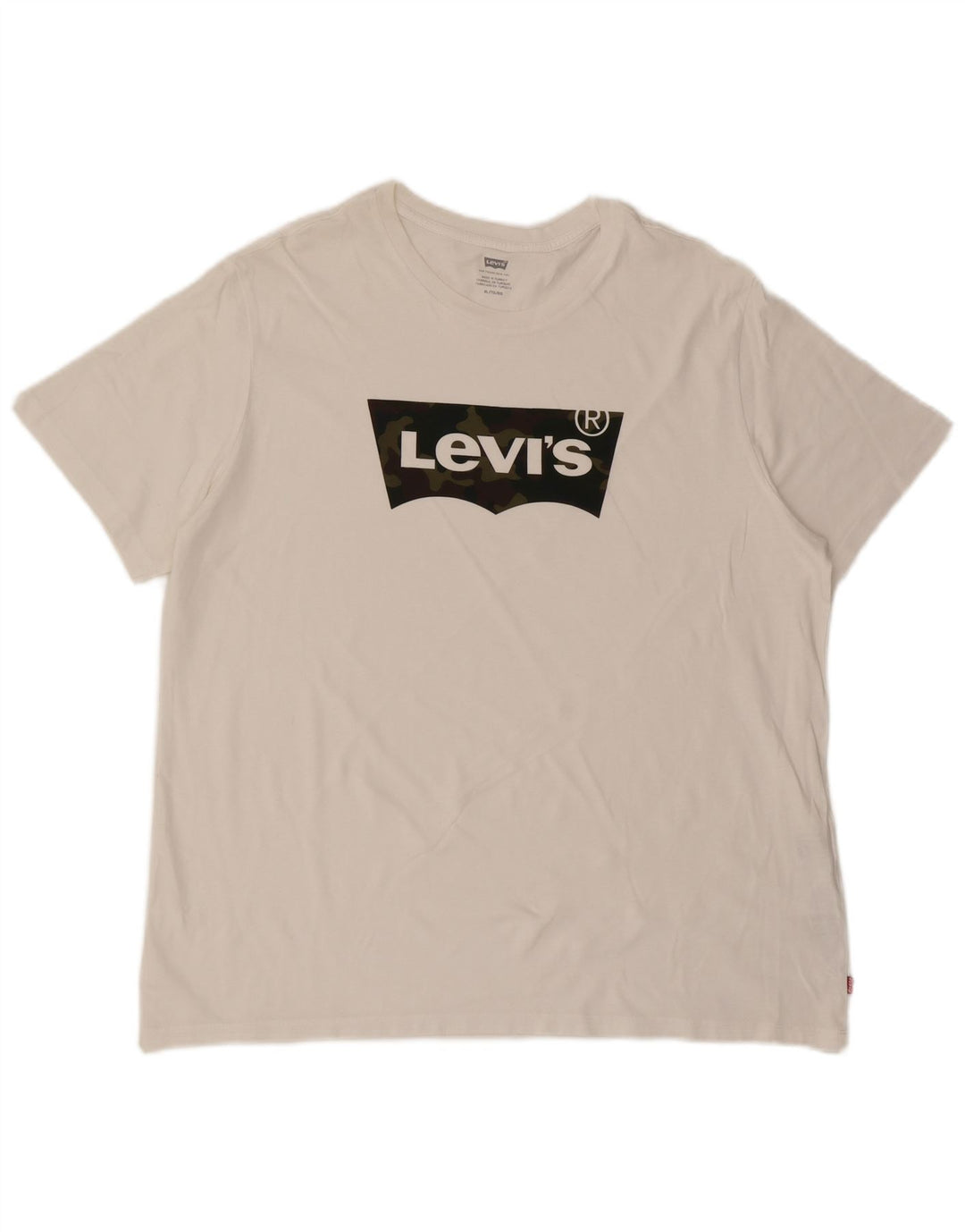 Levi's Herre grafisk T-shirt top XL hvid bomuld