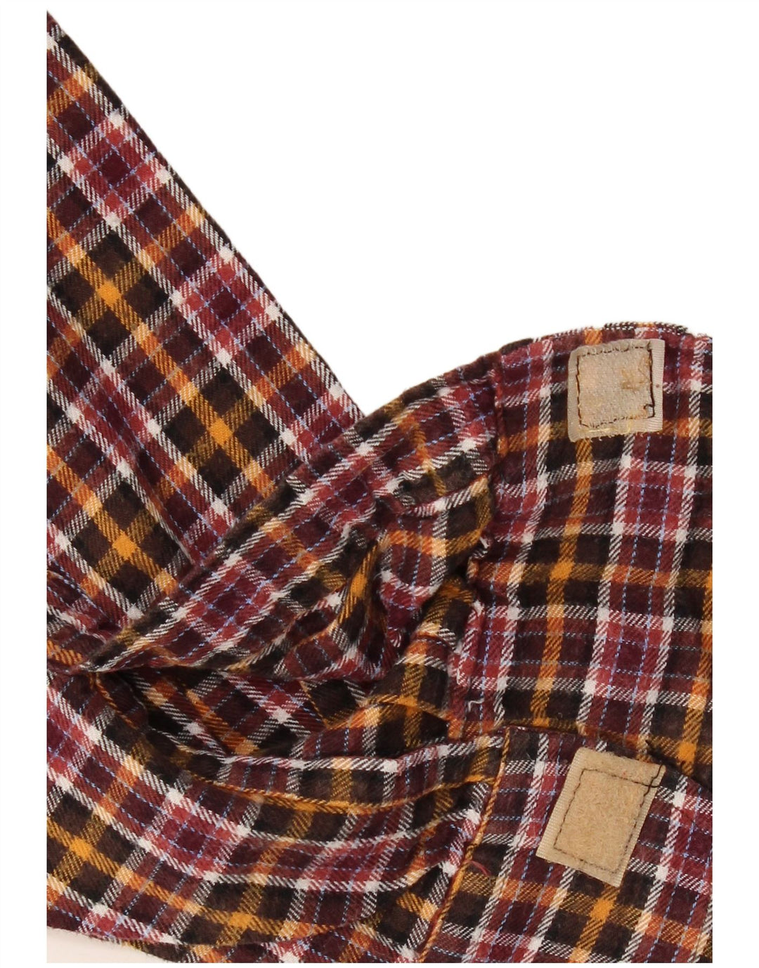 VINTAGE herre flannelskjorte str. 41/42 Stor flerfarvet ternet bomuld