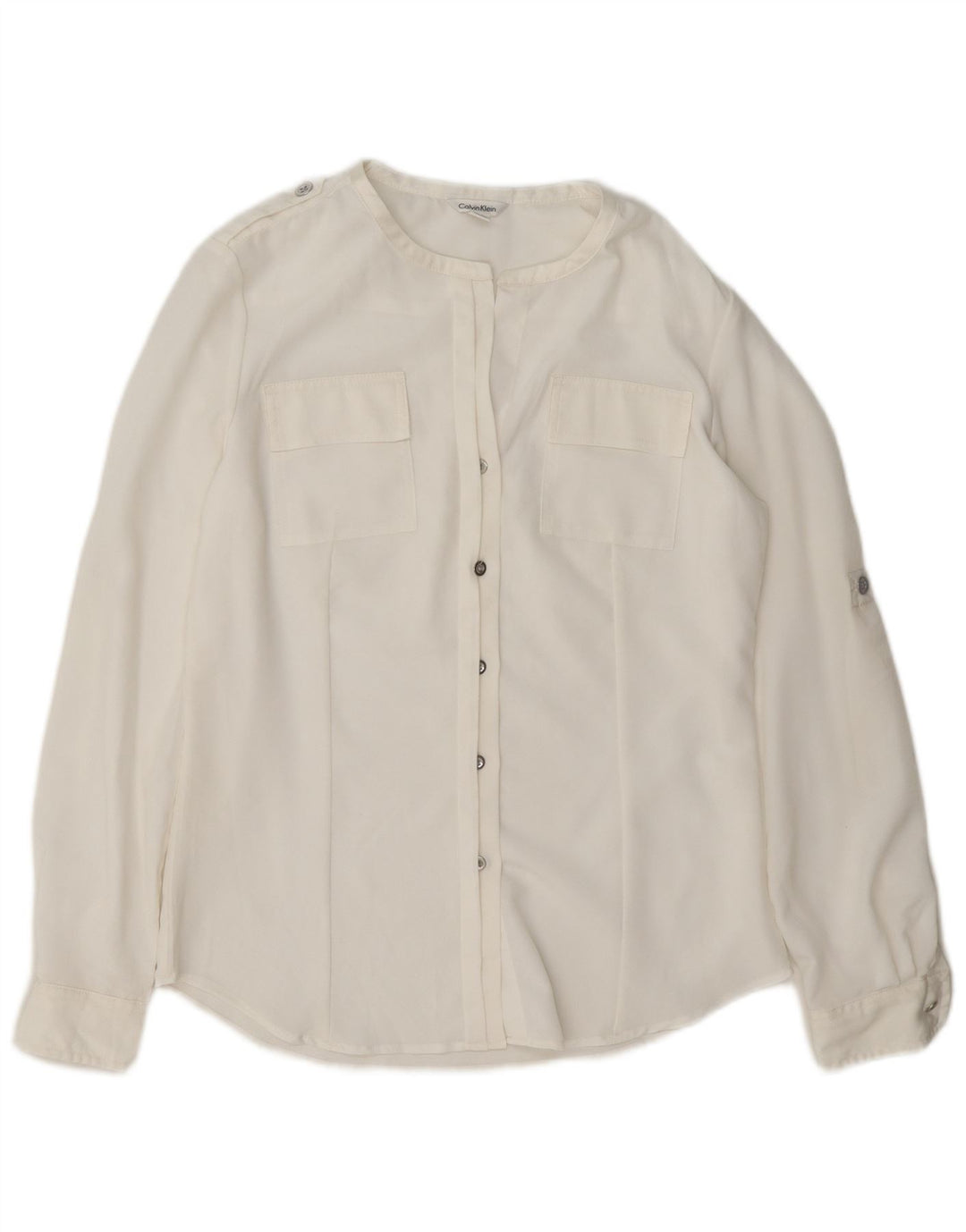 Calvin Klein Militærskjorte til kvinder UK 10 Small White