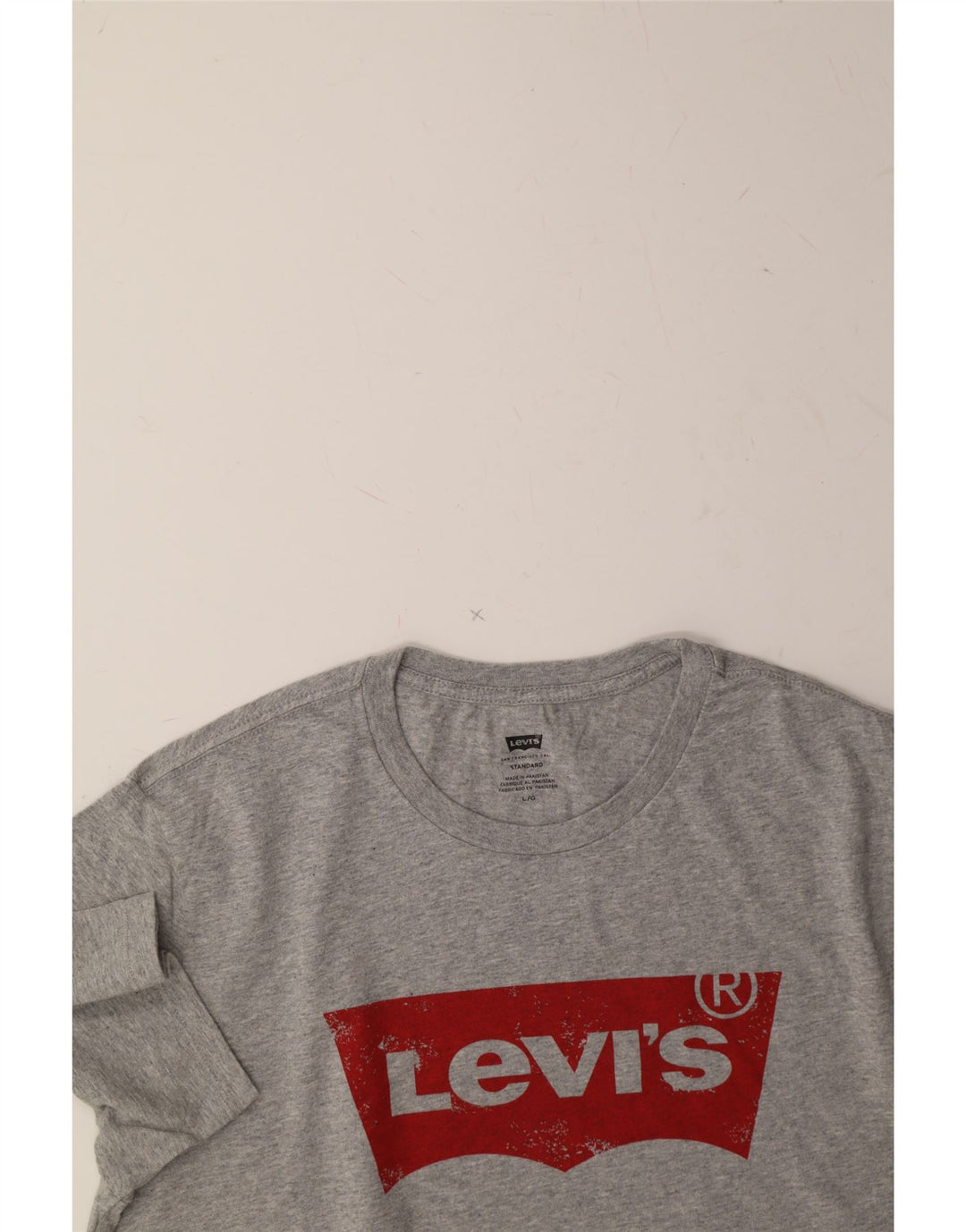 LEVI'S Mens Standard Graphic T-Shirt Top Medium Grey Cotton Vintage Levi's and Second-Hand Levi's from Messina Hembry 