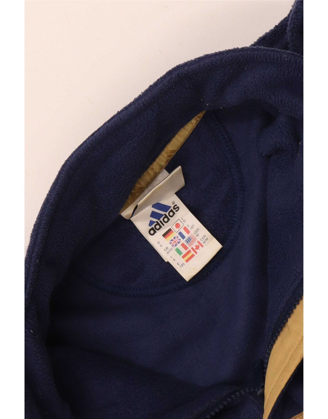 Adidas Fleecetrøje med lynlås til mænd UK 40/42 Medium Navyblå polyester