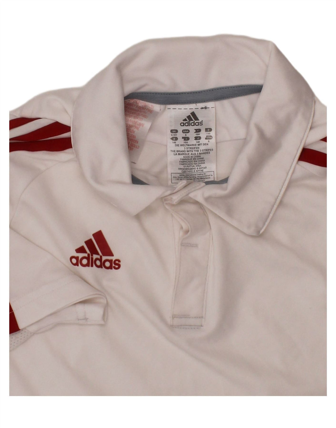 ADIDAS Boys Climacool Polo Shirt 9-10 År Hvid Polyester