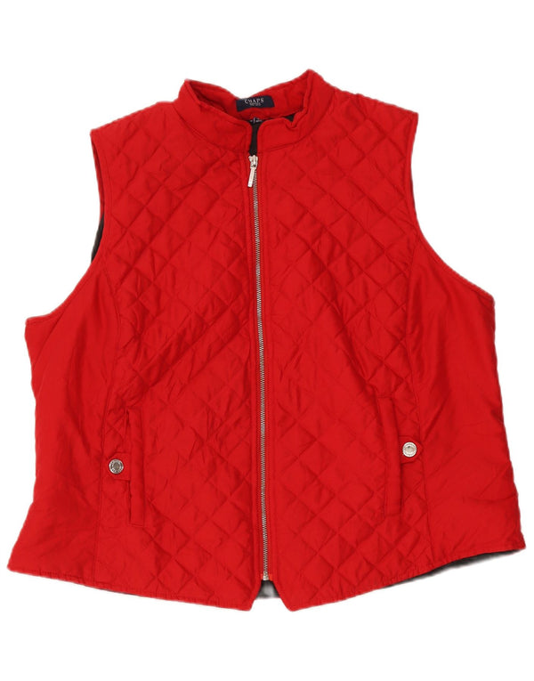 Chaps Dame Quilted Gilet UK 18 XL Rød