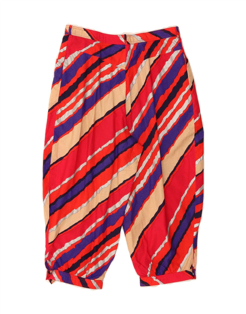 VINTAGE Womens High Waist Tapered Capri Trousers W26 L17 Red Striped Vintage Vintage and Second-Hand Vintage from Messina Hembry 