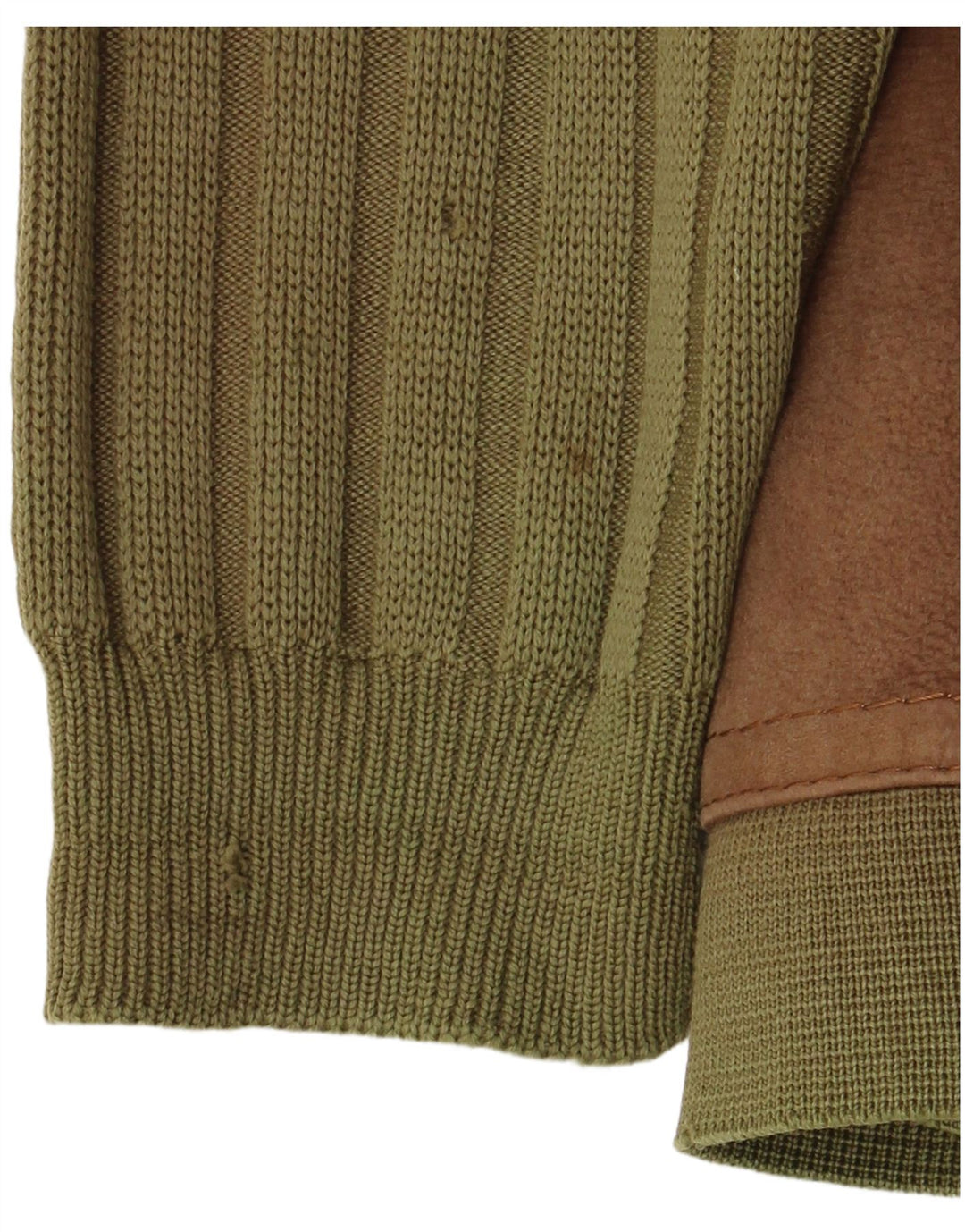 Renna Herre strik ruskindsjakke UK 38 Medium Khaki