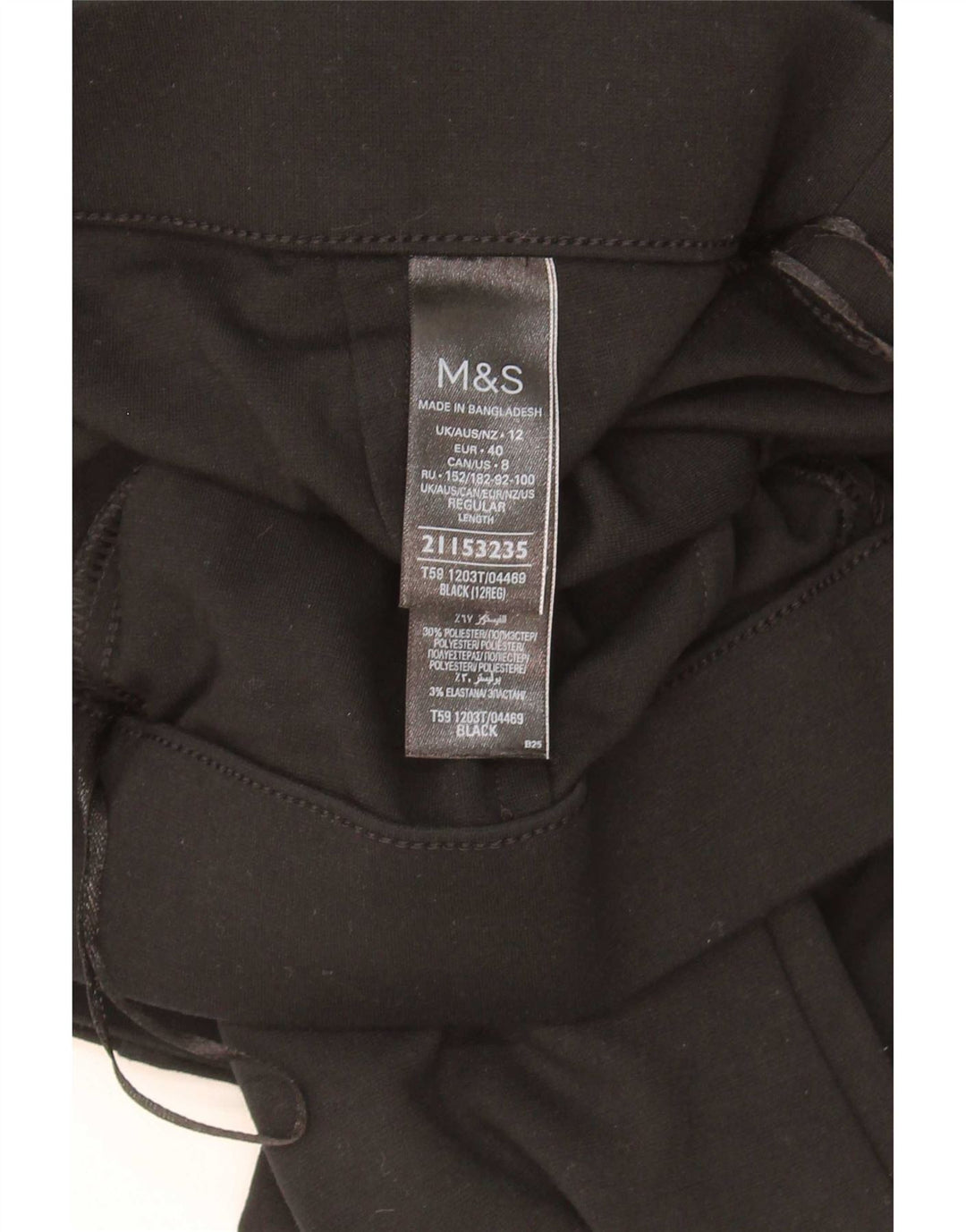 Marks & Spencer Dame Bootcut Casual Bukser UK 12 Medium W30 L29 Sort