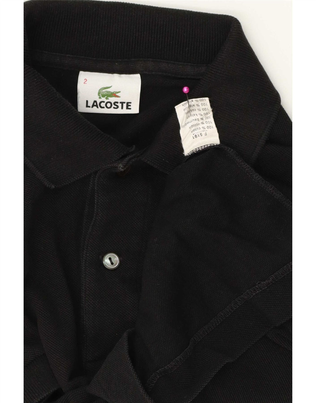 Lacoste herre poloskjorte str. 2 XS Sort bomuld