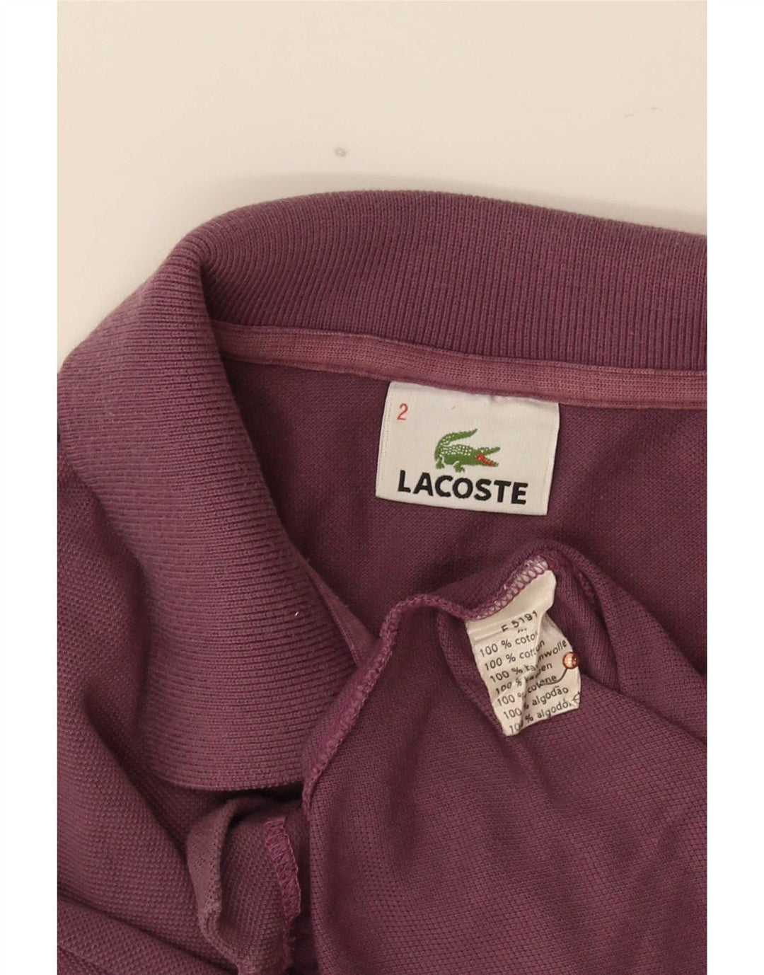 Lacoste Polo skjorte til mænd størrelse 2 XS Lilla bomuld