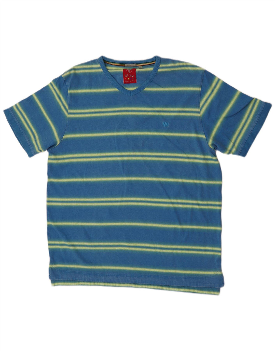 Fat Face Herre T-Shirt Top Stor Blå Stribet Bomuld