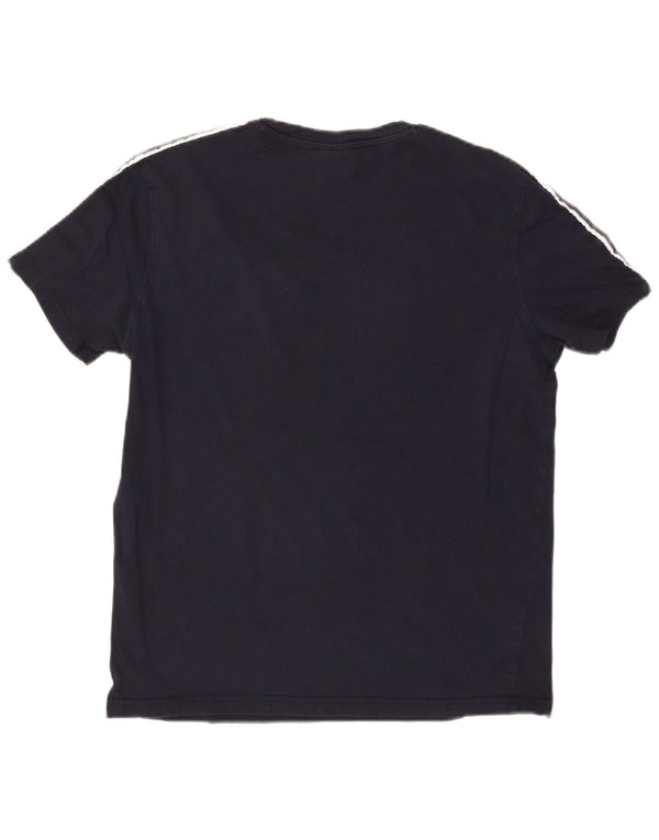 Champion Herre grafisk T-shirt Top Medium Marineblå Bomuld