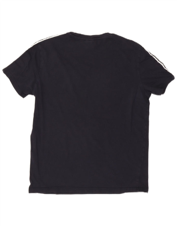 Champion Herre grafisk T-shirt Top Medium Marineblå Bomuld