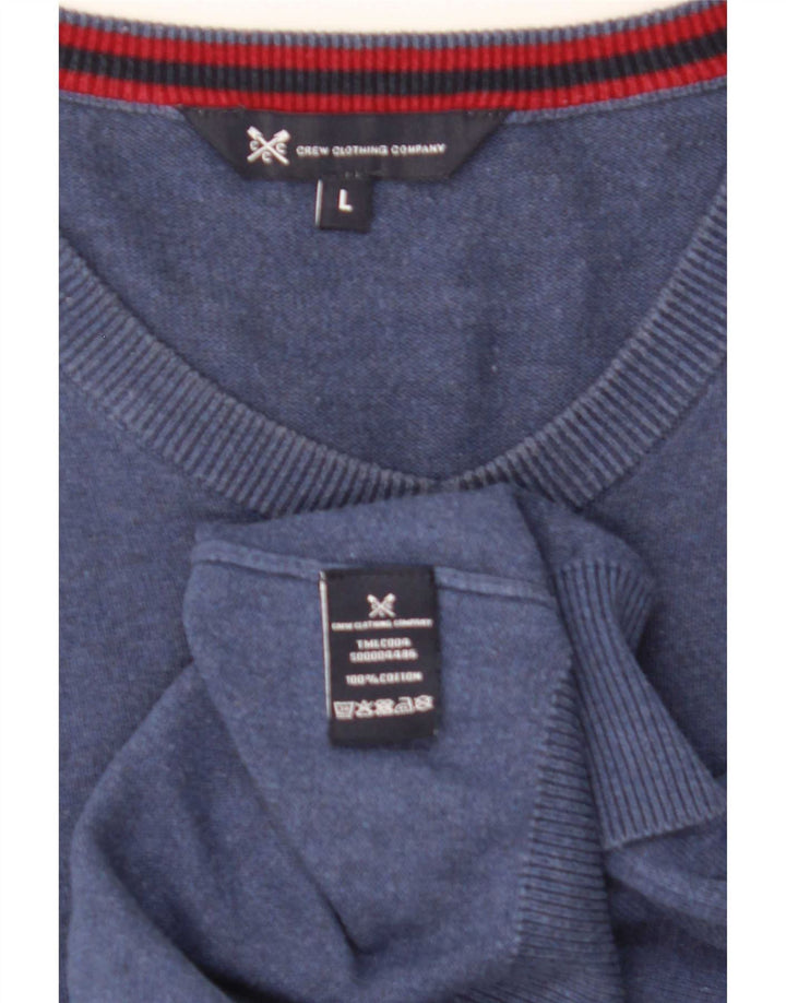Besætningstøj Herre V-hals sweater Stor blå bomuld