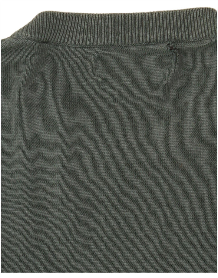 Marks & Spencer Herre sweater med rund hals, mellemgrøn bomuld