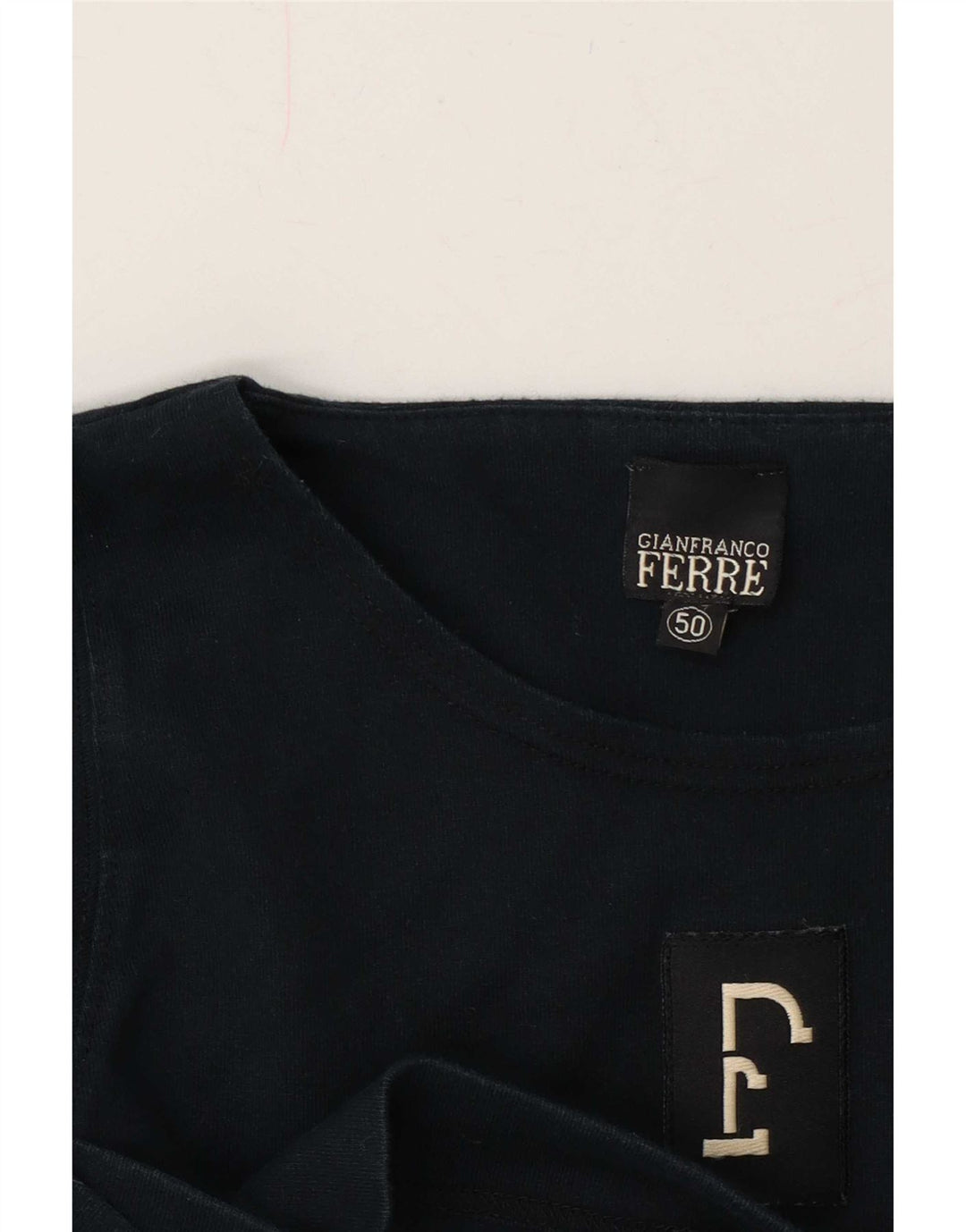 Gianfranco Ferre Herre Grafisk Top Langærmet IT 50 Medium Navy Blue