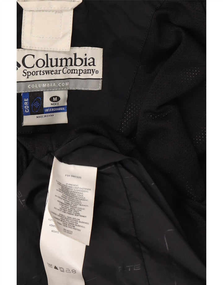 Columbia Regnjakke med hætte til mænd UK 38 Medium Navy Blue Colourblock Nylon