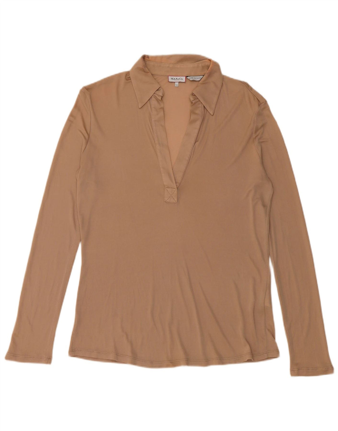 Max & Co. Langærmet polotrøje til kvinder UK 12 Medium Beige